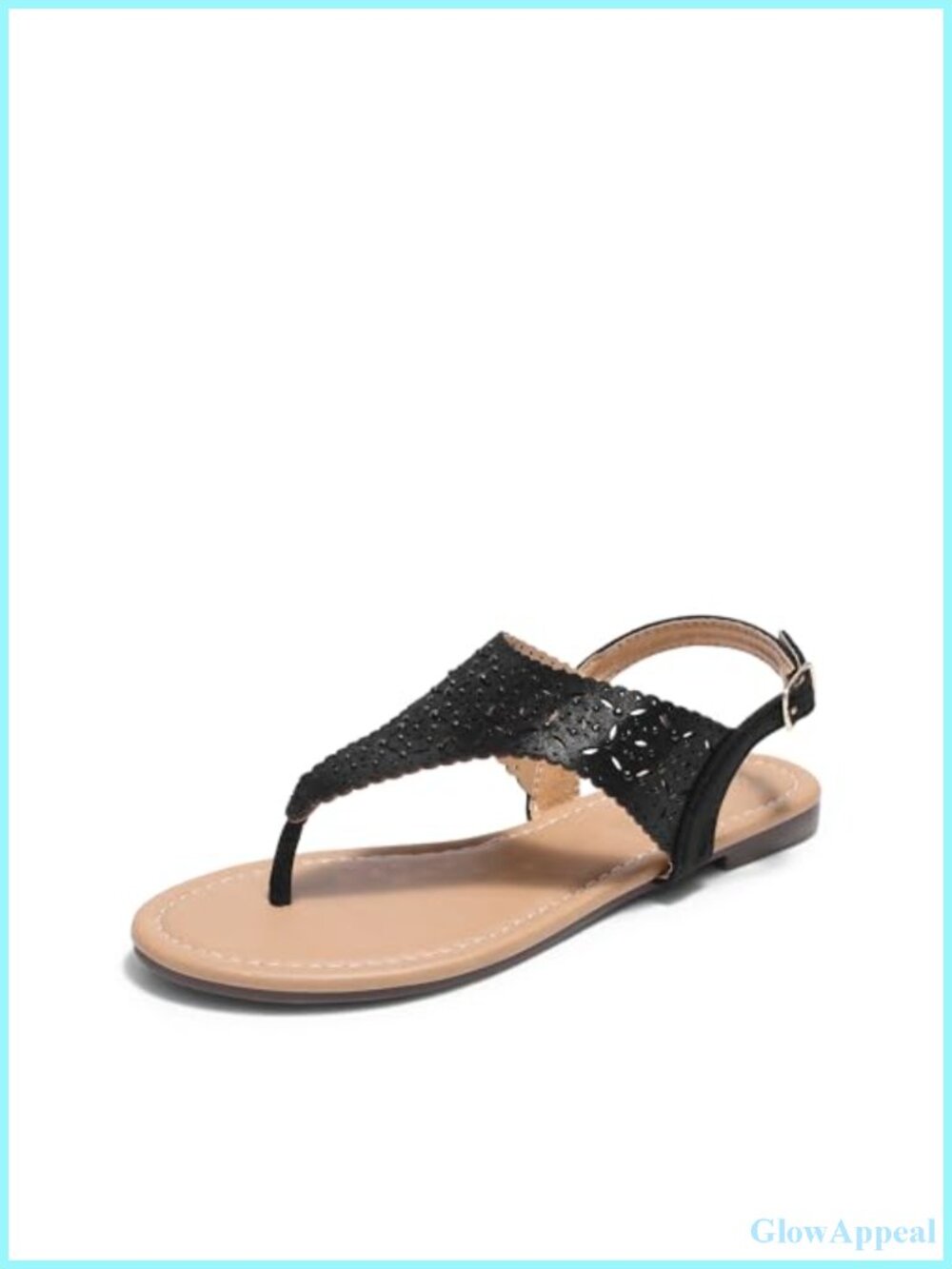Women's T-Strap Gladiator Flat Sandals Faux Leather Comfort Ankle Strap